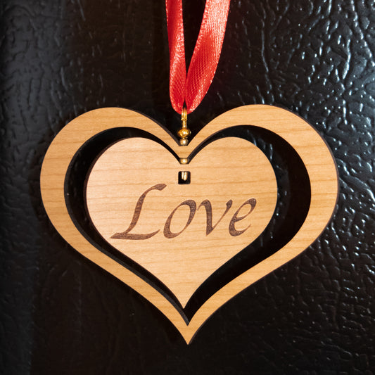 Ornament, Floating Heart, Personalized